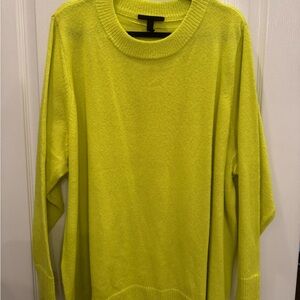 Lane Bryant Neon Yellow Crew Neck Sweater